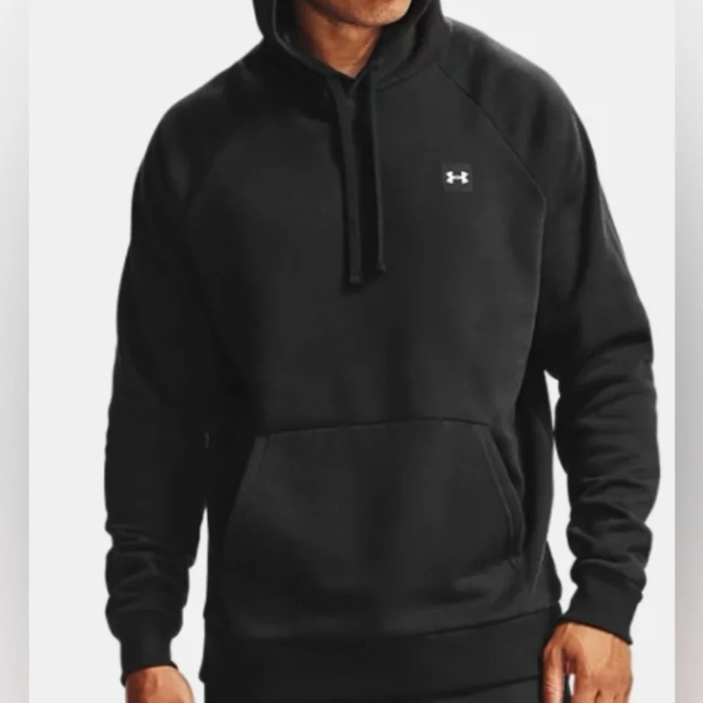Under Armour Big Boy Youth Large‎ Black Rival Fleece Hoodie W/Patch Logo